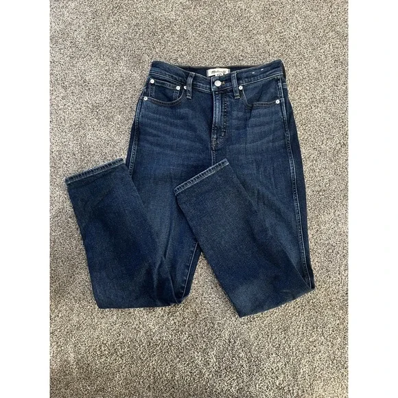 Madewell The Perfect Vintage Jean Straight Blue Denim Jeans Button Zip 5-Pocket - Picture 1 of 11